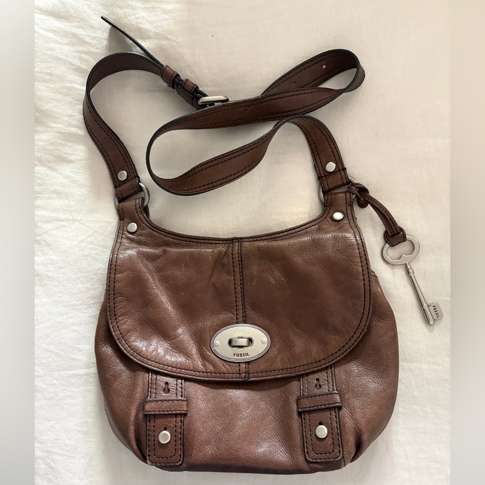 Fossil Rich Brown Crossbody Bag